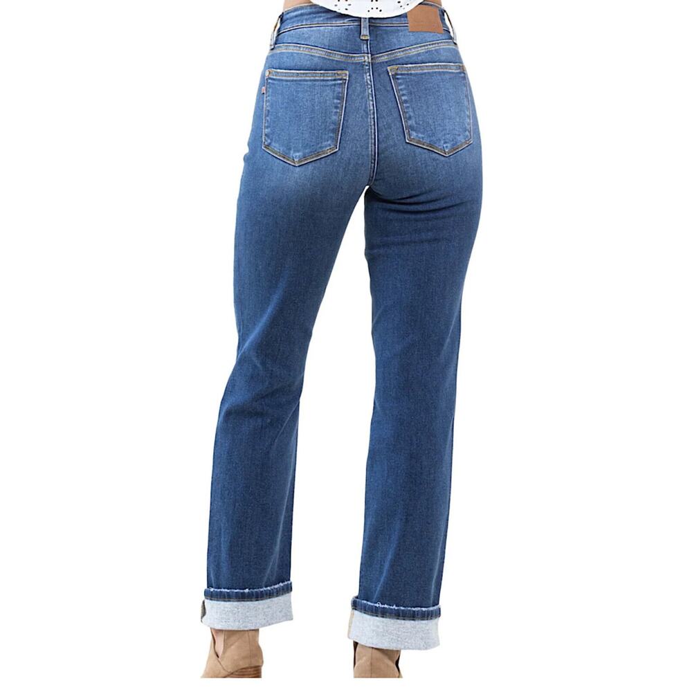 Judy Blue Thermal Straight Fit Jeans Contrast Wash JB82561 Women's Plus Size 18W - Picture 3 of 14
